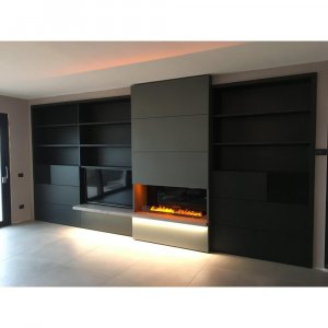 Caminetto Elettrico Moderno Brace 100 Legna o Metal Maisonfire BR10MS e BR10LS