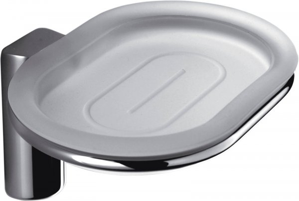Luna B0101 Porta Sapone Parete Cromo /vetro Acidato Naturale