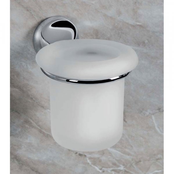 Colombo Serie Melò Porta Bicchiere Cromo/Vetro Acidato Naturale