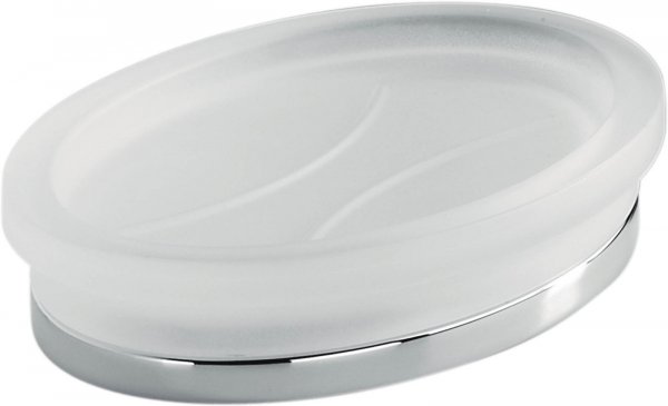 Land B2842 Porta Sapone Appoggio Cromo /vetro Acidato Naturale