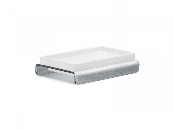 Over B7040 Porta Sapone Appoggio Inox/vetro Acidato Naturale