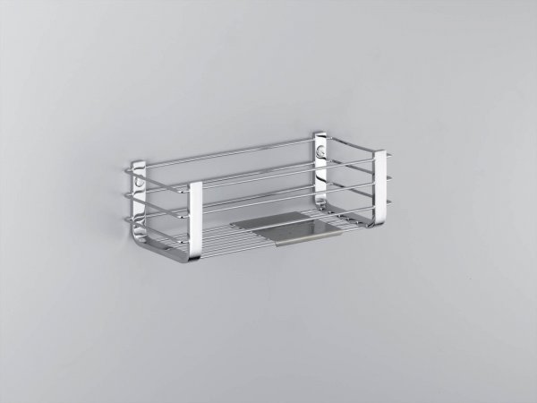 B9632 Angolare Porta Oggetti Con Ripiano Inox Cromo