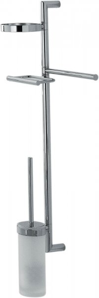 Planets B9822 Colonna Con Portasapone, portarotolo e Portascopino H.88cm Cromo