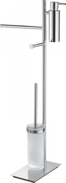 Square B9918 Piantana per Wc e bidet Cromo / Vetro Acidato Naturale