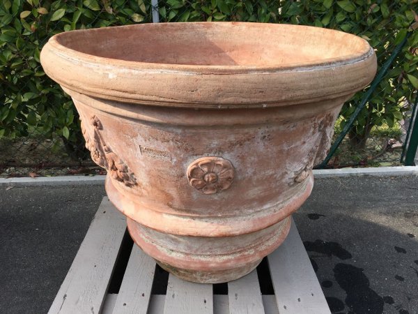Vaso artistico in cotto toscano Fornace Agresti - Impruneta