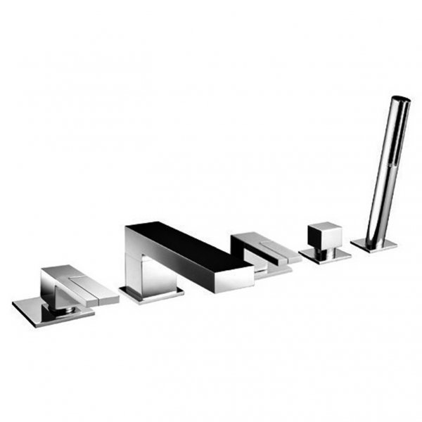 5366S Plano Gruppo Bordo Vasca 5F Bocca 25cm Cromo