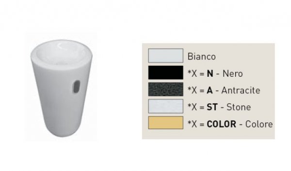 FLUID LAVABO  FREESTANDING  A MURO 45x45 Ceramica Cielo CCI_FLFREEP