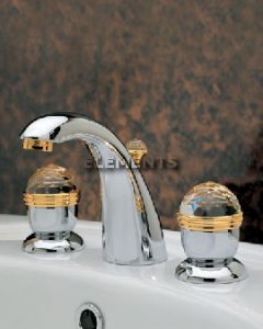 Lavabo 3 Fori Canna Alta Okay Swarovski Cromo
