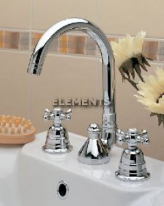 Lavabo 3 Fori Canna Alta Old Italy Brunito
