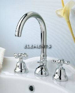 Lavabo 3 Fori Canna Alta Romantica Cromo