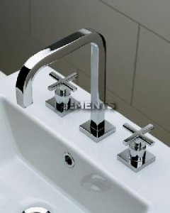 Lavabo 3 Fori Canna Alta Xchange Nichel Spazzolato