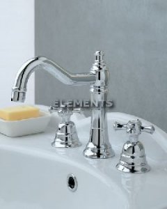 Lavabo 3 Fori Canna Antica Old Italy Cromo