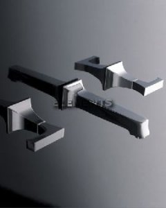Lavabo A Parete Bocca Lunga Bridge Tre Fori Cromo
