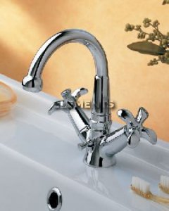 Lavabo Monoforo Canna Alta Ant. Palma Cromo