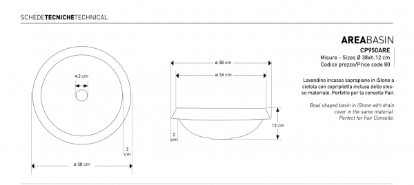 Lavandino Area Basin Cipì CP950ARE