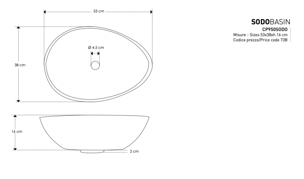 Lavandino Sodo Basin Cipì CP950SODO