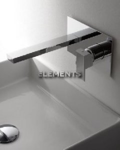 Monocomando Lavabo A Parete Bocca Corta Q Nichel Spazzolato