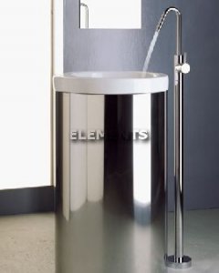 Monocomando Lavabo Da Terra X-change Monocomando Tonda Nichel Spa