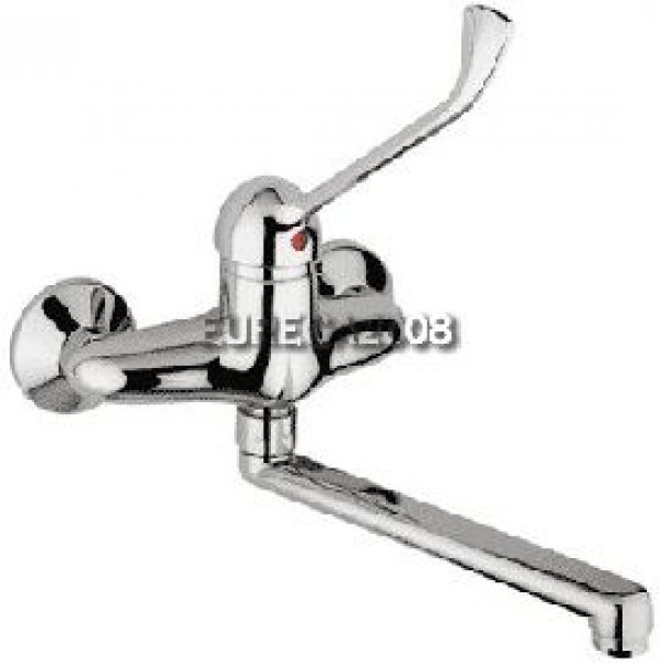 Nd302 Miscelatore Monocomando Lavello Parete +leva Clin. Cromo