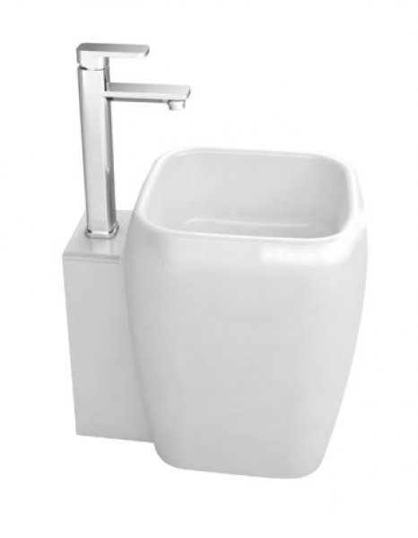 SHUI LAVABO  SOSPESO 1F MEZZA COLONNA 36x46 BN LUC. Ceramica Cielo CCI_SHLASR